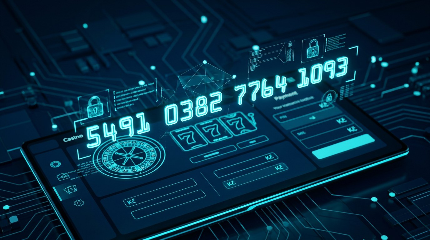 Ilustrace digitálního PIN kódu Paysafecard nad rozhraním online kasina